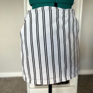 Black and white striped skirt